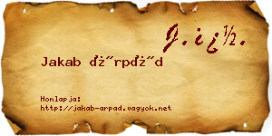 Jakab Árpád névjegykártya